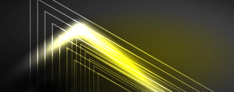 Neon glowing techno lines, hi-tech futuristic abstract background template Stock Illustration