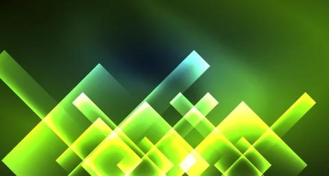 Neon glowing techno square rectangle lines, blue hi-tech futuristic abstract Illustrazione stock