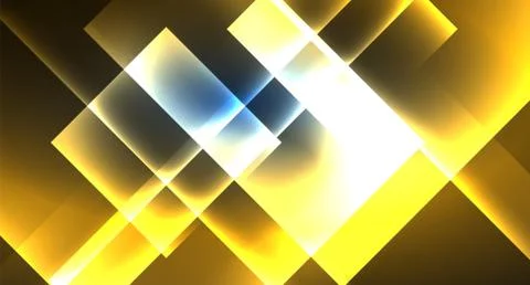 Neon glowing techno square rectangle lines, blue hi-tech futuristic abstract Illustrazione stock