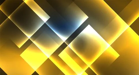 Neon glowing techno square rectangle lines, blue hi-tech futuristic abstract Illustrazione stock