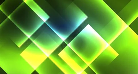 Neon glowing techno square rectangle lines, blue hi-tech futuristic abstract Illustrazione stock