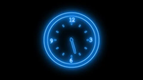 Neon Glowing Time Pressure Concept Motion Graphic with Countdown Clock Anim.. Stock Footage 337021307