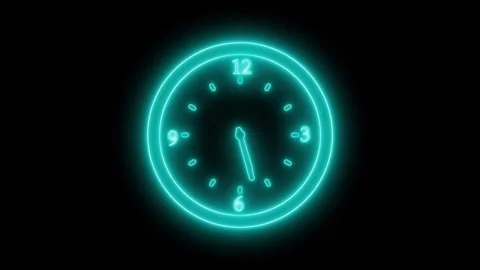 Neon Glowing Time Pressure Concept Motion Graphic with Countdown Clock Anim.. Stock Footage 337021326