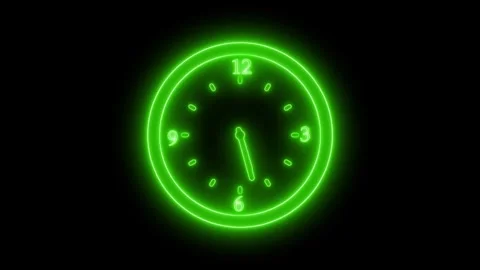 Neon Glowing Time Pressure Concept Motion Graphic with Countdown Clock Anim.. Stock Footage 337021345