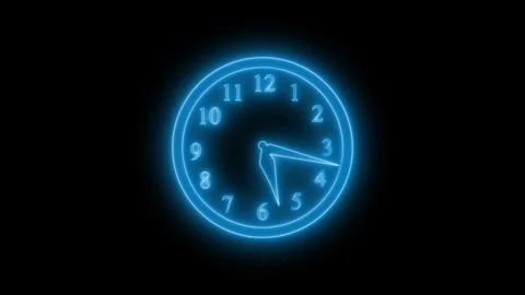 Neon Glowing Time Pressure Concept Motion Graphic with Countdown Clock Anim.. Stock Footage 337021423