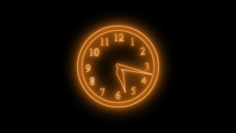 Neon Glowing Time Pressure Concept Motion Graphic with Countdown Clock Anim.. Stock Footage 337021450
