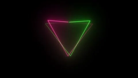 Neon glowing triangle animation on black background. Seamless loop 스톡 동영상 332959134