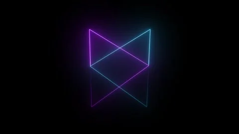 Neon glowing triangle animation on black background. Seamless loop Stock Footage 332959135