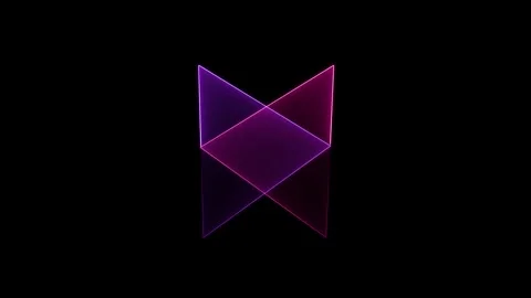Neon glowing triangle animation on black background. Seamless loop 스톡 동영상 332959147