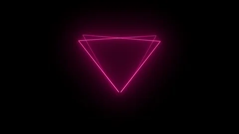 Neon glowing triangle animation on black background. Seamless loop 스톡 동영상 332959368