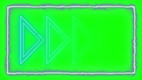 Neon glowing triangle directional indicators animated within rectangular frames 库存影片 344712594