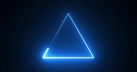 Neon glowing triangle loop background motion graphic fast futuristic techno.. Stock Illustration