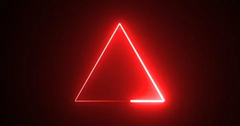 Neon glowing triangle loop background motion graphic fast futuristic techno.. Stock Illustration