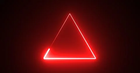 Neon glowing triangle loop background motion graphic fast futuristic techno.. Illustrazione stock