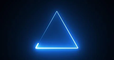 Neon glowing triangle loop background motion graphic fast futuristic techno.. Stock Illustration