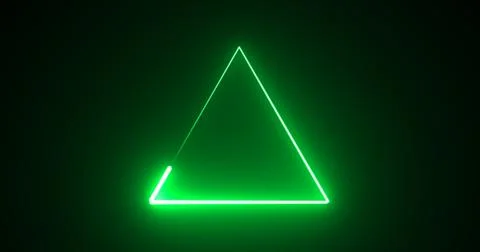 Neon glowing triangle loop background motion graphic fast futuristic techno.. Stock Illustration