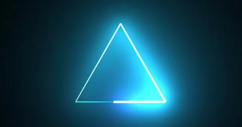 Neon glowing triangle loop background motion graphic fast futuristic techno.. Illustrazione stock