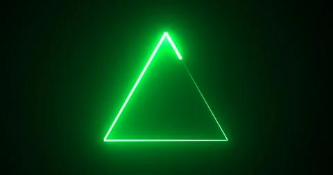 Neon glowing triangle loop background motion graphic fast futuristic techno.. Stock Illustration