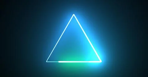 Neon glowing triangle loop background motion graphic fast futuristic techno.. Stock Illustration