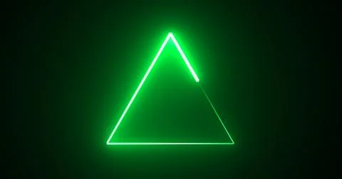 Neon glowing triangle loop background motion graphic fast futuristic techno.. Illustrazione stock