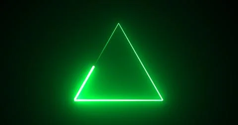 Neon glowing triangle loop background motion graphic fast futuristic techno.. Stock Illustration