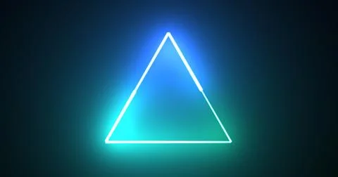 Neon glowing triangle loop background motion graphic fast futuristic techno.. Illustrazione stock