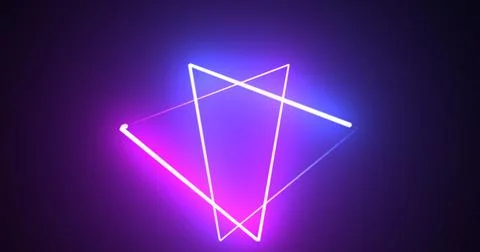 Neon glowing triangle loop background motion graphic fast futuristic techno.. Stock Illustration
