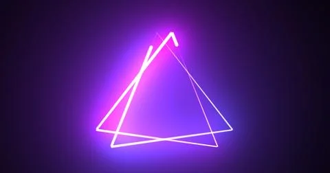 Neon glowing triangle loop background motion graphic fast futuristic techno.. Stock Illustration