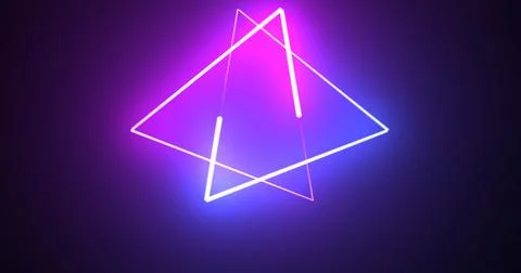 Neon glowing triangle loop background motion graphic fast futuristic techno.. Stock Illustration