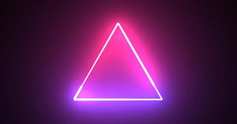 Neon glowing triangle loop background motion graphic fast futuristic techno.. Stock Illustration