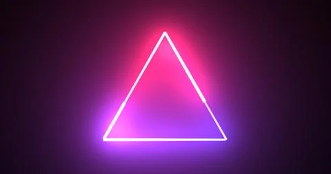 Neon glowing triangle loop background motion graphic fast futuristic techno.. Illustrazione stock