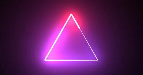 Neon glowing triangle loop background motion graphic fast futuristic techno.. Stock Illustration