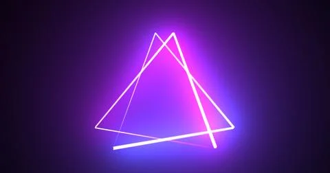 Neon glowing triangle loop background motion graphic fast futuristic techno.. Stock Illustration