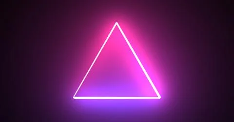 Neon glowing triangle loop background motion graphic fast futuristic techno.. Stock Illustration