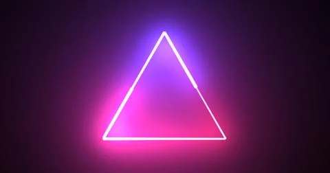 Neon glowing triangle loop background motion graphic fast futuristic techno.. Stock Illustration