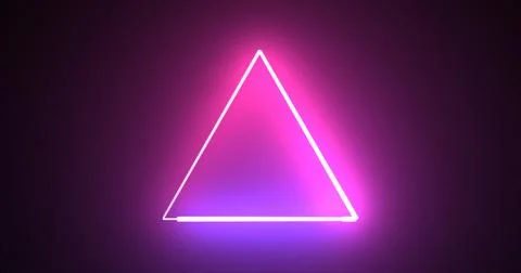 Neon glowing triangle loop background motion graphic fast futuristic techno.. Stock Illustration