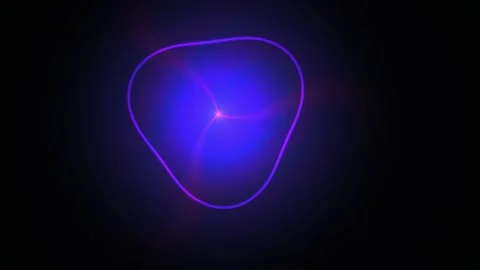 Neon Glowing Triangular Loop Pulsing Dynamically on Dark Background for Dig.. Stock Footage 343736450