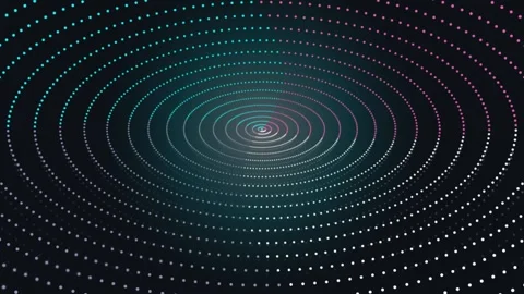 Neon glowing tunnel with dots abstract motion background Stock Footage 346545661