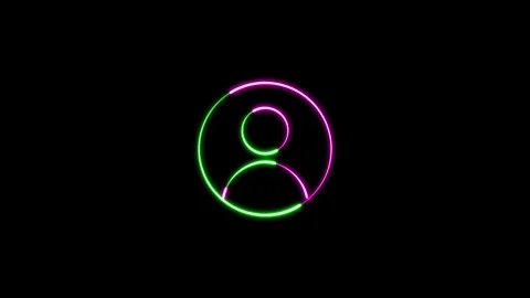 Neon glowing user icon animation. neon profile icon. avatar user profile. Stock Footage 289427502