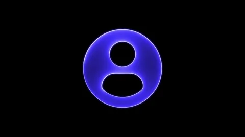 Neon glowing user icon. neon profile icon. avatar user profile icons. neon .. Stock Footage 303069333