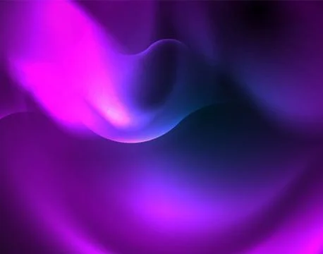Neon glowing wave lines, blue hi-tech futuristic abstract background template 스톡 일러스트