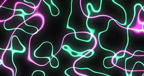 Neon glowing waves abstract motion background Vídeo Stock 196738132