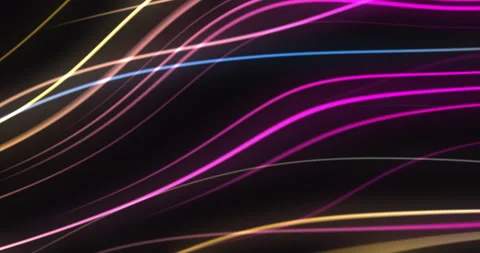 Neon glowing waves abstract motion background Vídeo Stock 196741808