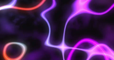 Neon glowing waves abstract motion background Vídeo Stock 196842634