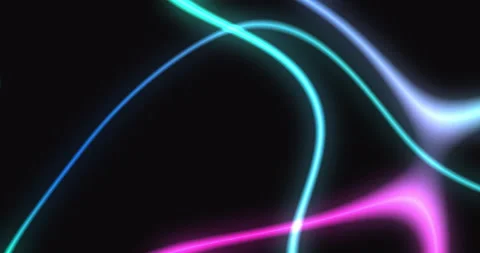 Neon glowing waves abstract motion background Vídeo Stock 196844424