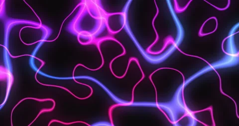Neon glowing waves abstract motion background Vídeo Stock 196844799