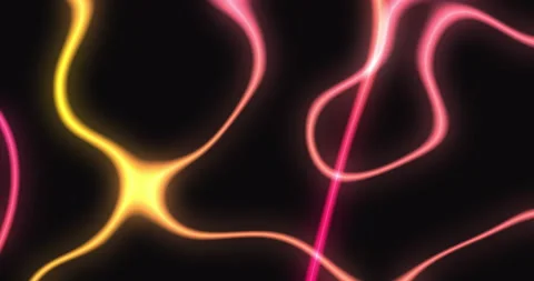 Neon glowing waves abstract motion background Vídeo Stock 196844818