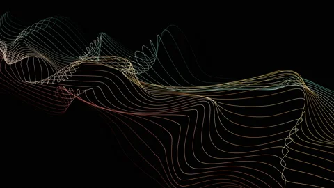 Neon glowing waves. Big data wave of particles. Stock Footage 112369019