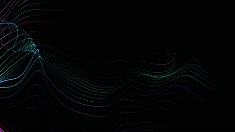 Neon glowing waves. Big data wave of particles. Stock Footage 112369912