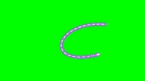 Neon glowing wavy arrow bottom ribbon swash green screen Видео 344648398